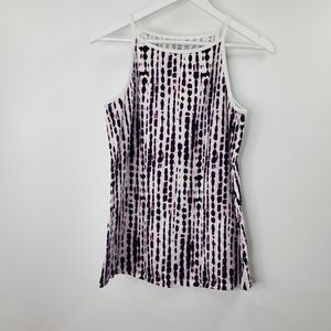 Torrid Women's White, Black and Purple Patterned Top